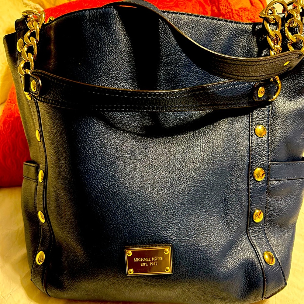 Retired Michael Kors Dark Blue Shoulder bag with dust bag